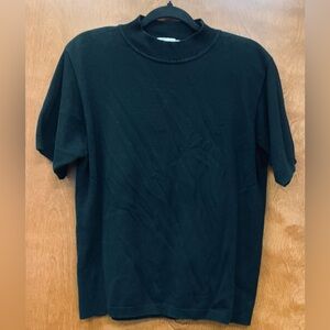 Dressbarn Woman mock neck black short sleeve sweater lightweight size 1X